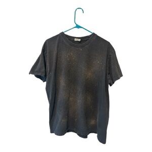 Pro Crux Bleach Dyed Black Tee Grunge Streetwear Unisex